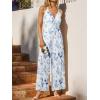 CUPSHE Women’s Romper Floral Print Spaghetti Strap V Neck Sleeveless Jumpsuit Casual Vacation(Blue)