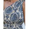 CUPSHE Women’s Romper One-shoulder neckline Sleeveless Waist tie Wide leg Outfit Casual Dressy(Beige)