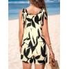 CUPSHE Women’s Romper Scoop Neck Sleeveless Leg Wide Leg Pants One Piece Casual Loose Summer Outfits Jumpsuit(Black-beige)