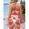 CUPSHE Women’s Romper Sleeveless Floral Tropical Wide Leg Waist Jumpsuit Casual Outfit Beach Vacation(Pink)