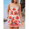CUPSHE Women’s Romper Sleeveless Floral Tropical Wide Leg Waist Jumpsuit Casual Outfit Beach Vacation(Pink)