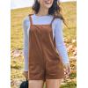 CUPSHE Women’s Romper Square Neck Patch Pocket Wide Leg Tied Lace Up Jumpsuit Outfit Casual Dressy(Brown)