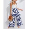 CUPSHE Women’s Romper Square Neck Sleeveless Belted Pocket Wide leg Maxi Outfit Casual Dressy(Blue)