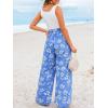 CUPSHE Women’s Romper Square Neck Sleeveless Belted Pocket Wide leg Maxi Outfit Casual Dressy(Blue Floral)