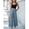 CUPSHE Women’s Romper Square Neck Sleeveless Belted Pocket Wide leg Maxi Outfit Casual Dressy(Blue-black)