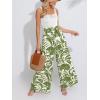 CUPSHE Women’s Romper Square Neck Sleeveless Belted Pocket Wide leg Maxi Outfit Casual Dressy(Green)