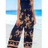 CUPSHE Women’s Romper Square Neck Sleeveless Belted Pocket Wide leg Maxi Outfit Casual Dressy(Navy)