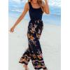 CUPSHE Women’s Romper Square Neck Sleeveless Belted Pocket Wide leg Maxi Outfit Casual Dressy(Navy)