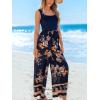 CUPSHE Women’s Romper Square Neck Sleeveless Belted Pocket Wide leg Maxi Outfit Casual Dressy(Navy)