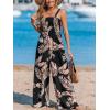 CUPSHE Women’s Romper Square Neck Sleeveless Jumpsuit Straight leg Outfit Casual Dressy(Black)