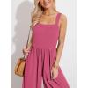 CUPSHE Women’s Romper Square Neck Sleeveless Jumpsuit Straight leg Outfit Casual Dressy(Hot-pink)