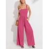CUPSHE Women’s Romper Square Neck Sleeveless Jumpsuit Straight leg Outfit Casual Dressy(Hot-pink)