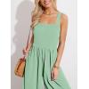 CUPSHE Women’s Romper Square Neck Sleeveless Jumpsuit Straight leg Outfit Casual Dressy(Mint)