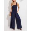 CUPSHE Women’s Romper Square Neck Sleeveless Jumpsuit Straight leg Outfit Casual Dressy(Navy)