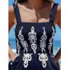 CUPSHE Women’s Romper Square Neck Sleeveless Jumpsuit Straight leg Outfit Casual Dressy(Navy Floral)