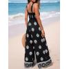CUPSHE Women’s Romper Square Neck Sleeveless Jumpsuit Straight leg Outfit Casual Dressy(Navy Flower)