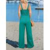 CUPSHE Women’s Romper Square Neck Sleeveless Jumpsuit Straight leg Outfit Casual Dressy(Teal)