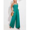 CUPSHE Women’s Romper Square Neck Sleeveless Jumpsuit Straight leg Outfit Casual Dressy(Teal)