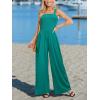 CUPSHE Women’s Romper Square Neck Sleeveless Jumpsuit Straight leg Outfit Casual Dressy(Teal)