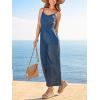 CUPSHE Women’s Romper V Neck Cami Straps Smocked Waist Wide leg Jumpsuit Outfit Coverup Casual Dressy(Navy)