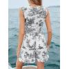 CUPSHE Women’s Romper V Neck Printed Floral Sleeveless High Waist Jumpsuit Casual Vacation(Black)