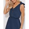 CUPSHE Women’s Romper V Neck Sleeveless Tied Wide Jumpsuit leg Mini Outfit Casual Dressy(Navy)