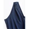 CUPSHE Women’s Romper Woven V Neck Sleeveless Knotted Shoulder Straps Wide leg Jumpsuit Outfit Casual Dressy(Navy)