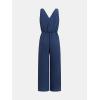 CUPSHE Women’s Romper Woven V Neck Sleeveless Knotted Shoulder Straps Wide leg Jumpsuit Outfit Casual Dressy(Navy)