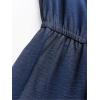 CUPSHE Women’s Romper Woven V Neck Sleeveless Knotted Shoulder Straps Wide leg Jumpsuit Outfit Casual Dressy(Navy)