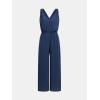 CUPSHE Women’s Romper Woven V Neck Sleeveless Knotted Shoulder Straps Wide leg Jumpsuit Outfit Casual Dressy(Navy)