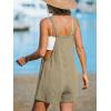 CUPSHE Women’s Rompers Sleeveless Square Neck Jumpsuits Wide Leg Bib Overall with Pockets Outfit Casual Beach(Light Brown)