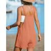 CUPSHE Women’s Rompers Sleeveless Square Neck Jumpsuits Wide Leg Bib Overall with Pockets Outfit Casual Beach(Orange)