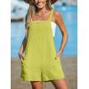 CUPSHE Women’s Rompers Sleeveless Square Neck Jumpsuits Wide Leg Bib Overall with Pockets Outfit Casual Beach(Yellow)