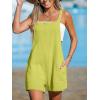 CUPSHE Women’s Rompers Sleeveless Square Neck Jumpsuits Wide Leg Bib Overall with Pockets Outfit Casual Beach(Yellow)