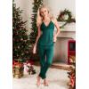 CUPSHE Womens Satin Pajamas Set Silk Sleeveless Pjs Sets Lace Camisole Top and Pants(Green)
