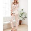 CUPSHE Womens Satin Silk Pajama Set Soft Pjs Sleepwear Short Sleeve Top with Long Pajama Pant Set(B-champagne)