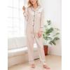 CUPSHE Womens Satin Silk Pajama Set Soft Pjs Sleepwear Short Sleeve Top with Long Pajama Pant Set(B-champagne)