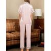 CUPSHE Womens Satin Silk Pajama Set Soft Pjs Sleepwear Short Sleeve Top with Long Pajama Pant Set(C-champagne)