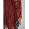 CUPSHE Women’s Sheer Insert Scallop Trim Lace Coaktail Dress Long Sleeve Flared A-Line Mini Dresses(Burgundy)