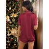 CUPSHE Womens Silk Pajamas Set Satin Short Sleeve Sleepwear Button Up Pjs Shorts Set(Wine Red)