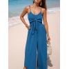 CUPSHE Women’s Sleeveless Jumpsuit Summer Tied Wide Leg One Piece Romper Casual Elegant Outfit Beach Travel Vacation(Blue)