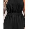 CUPSHE Women’s Sleeveless Woven Sleeveless Wide Leg Dressy Casual Jumpsuit Beach Vacation Outfits(Black)