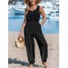 CUPSHE Women’s Sleeveless Woven Sleeveless Wide Leg Dressy Casual Jumpsuit Beach Vacation Outfits(Black)