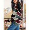 CUPSHE Womens Striped Sweaters Crewneck Long Sleeve Colorblock Casual Pullover Sweater Tops(Black)