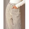 CUPSHE Womens Striped Trousers Wide Leg Pinstripe Beach Pants Cute Casual Lounge Pajama Palazzo Pant with Pockets(Brown)
