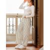 CUPSHE Womens Striped Trousers Wide Leg Pinstripe Beach Pants Cute Casual Lounge Pajama Palazzo Pant with Pockets(Brown)