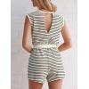 CUPSHE Women’s Stripes Romper Cap Sleeve Wide Leg Jumpsuit Casual Overall Outfit(White)
