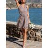 CUPSHE Women’s Summer Dresses 100% Cotton Plaid Ruffle Sleeve V Neck Tie Front Smocked Mini Dress(Brown)