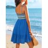 CUPSHE Womens Summer Dresses Sleeveless Paisley Beach Ruffled Spaghetti Straps Casual Vacation Mini Cover Up Dress(Blue)