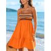 CUPSHE Womens Summer Dresses Sleeveless Paisley Beach Ruffled Spaghetti Straps Casual Vacation Mini Cover Up Dress(Burnt Orange)